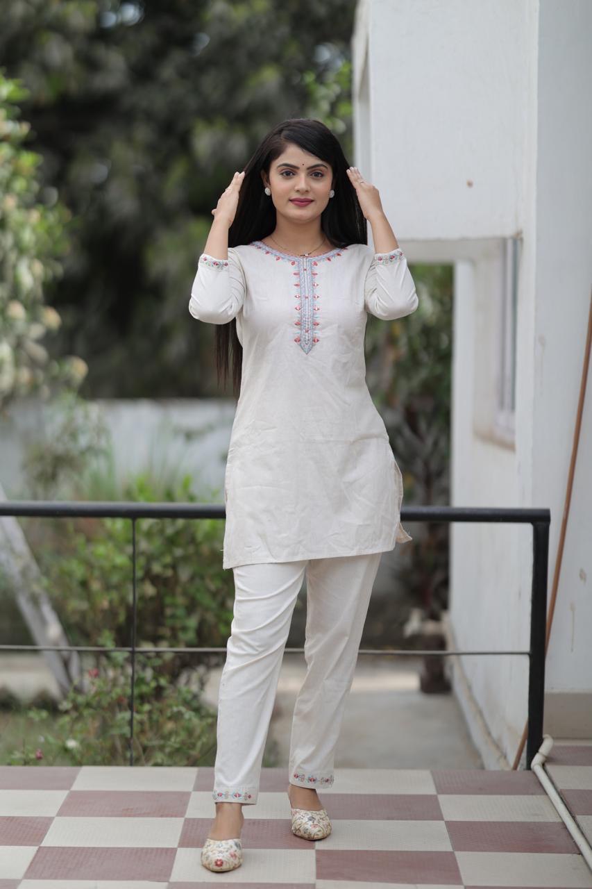 KHADI HANDWORK COORDSET