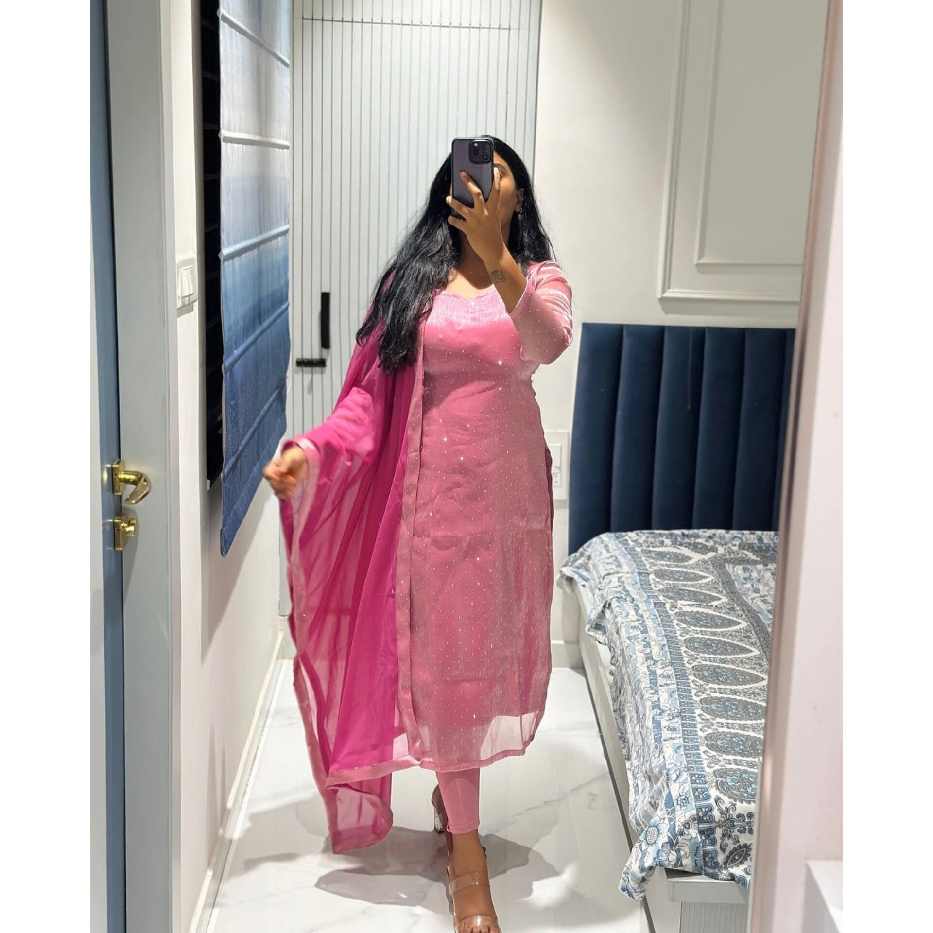 Premium Viscose Tissue Kurti Set