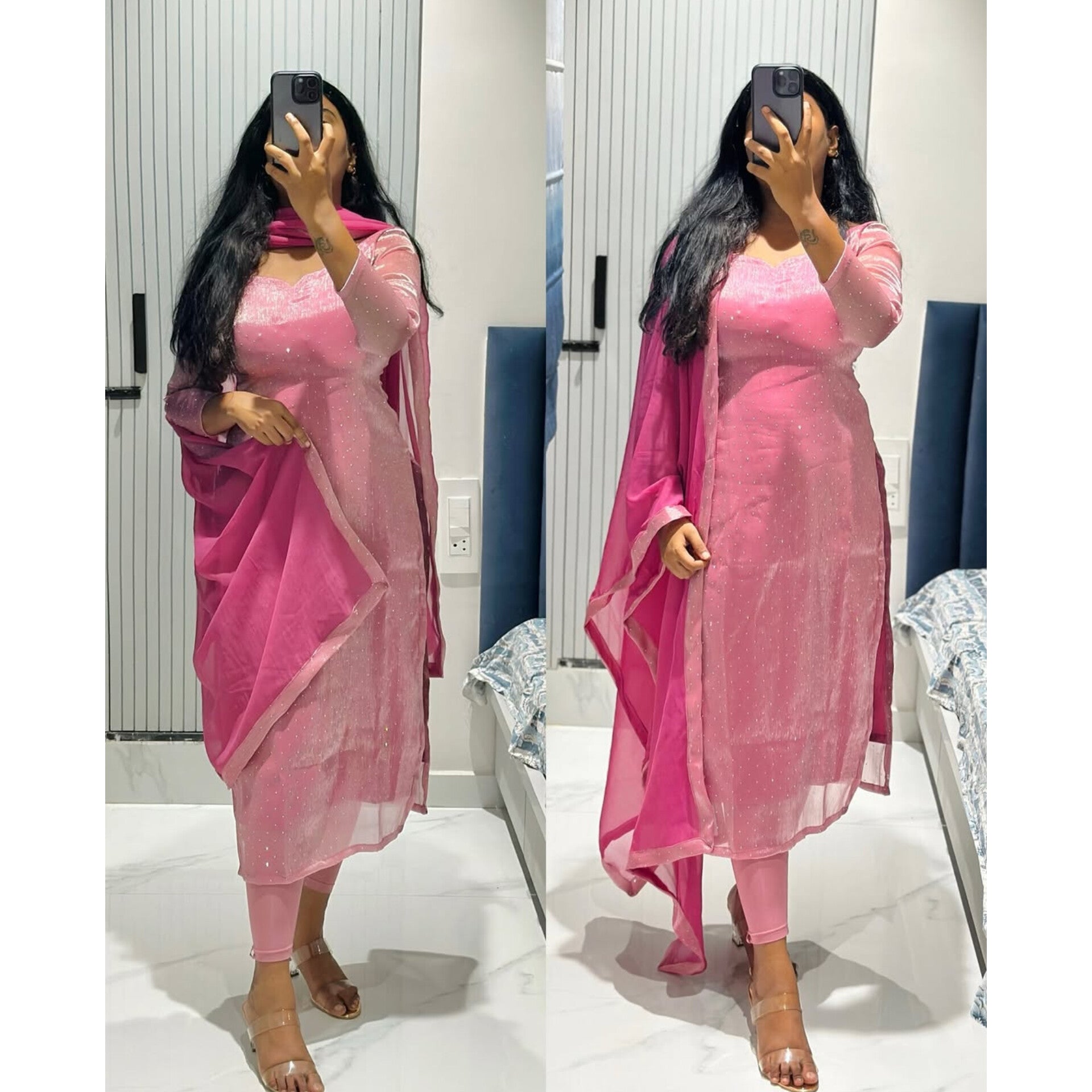 Premium Viscose Tissue Kurti Set