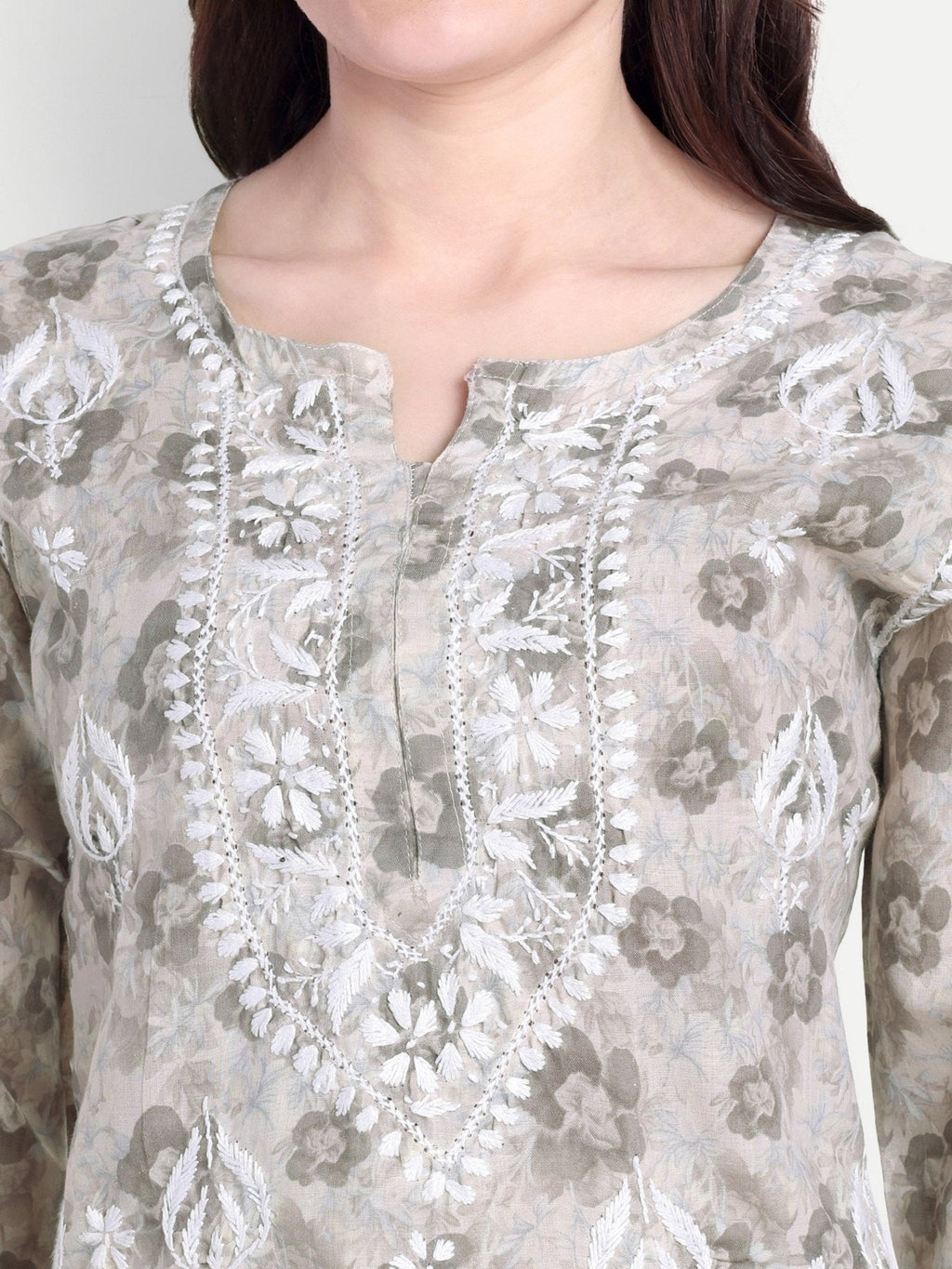 Lucknow Chikankari Hand Embroidered Co-Ord Set Cotton Blend