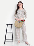 Lucknow Chikankari Hand Embroidered Co-Ord Set Cotton Blend