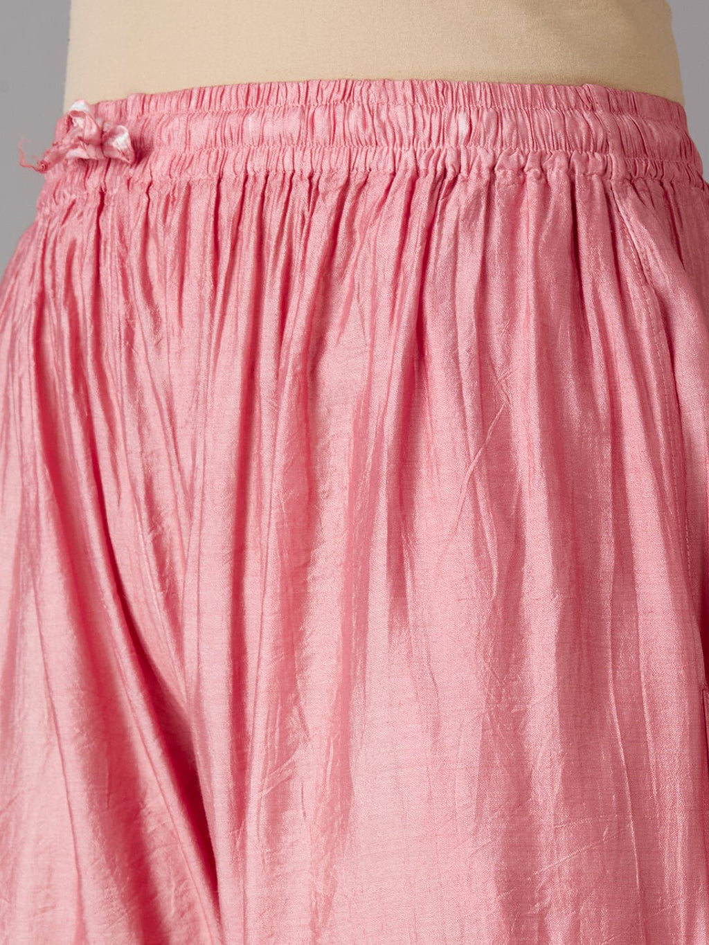 Lucknow Chikankari Hand Embroidered Kurta and Palazzo Set Chanderi Silk