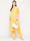 Lucknow Chikankari Hand Embroidered Long Kurta Set and matching slip Mustrad