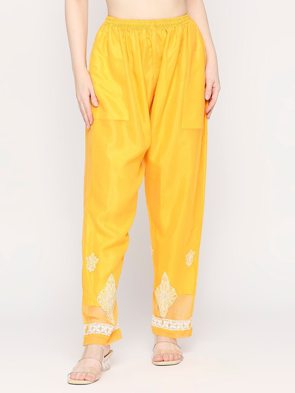 Lucknow Chikankari Hand Embroidered Long Kurta Set and matching slip Mustrad