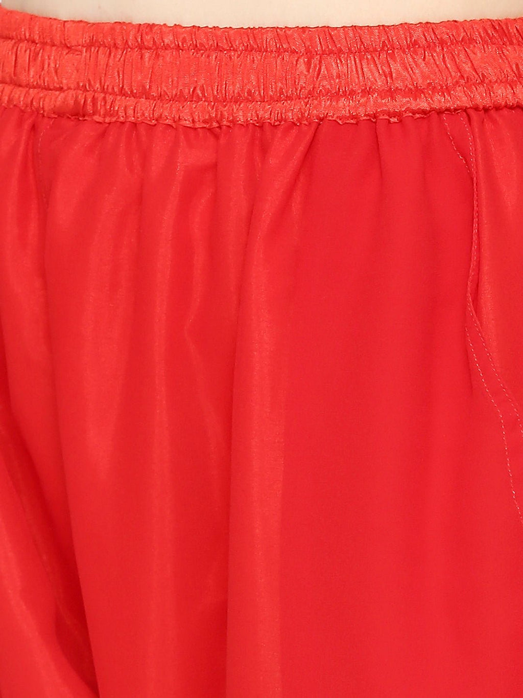 Lucknow Chikankari Hand Embroidered Long Kurta Set and matching slip RED