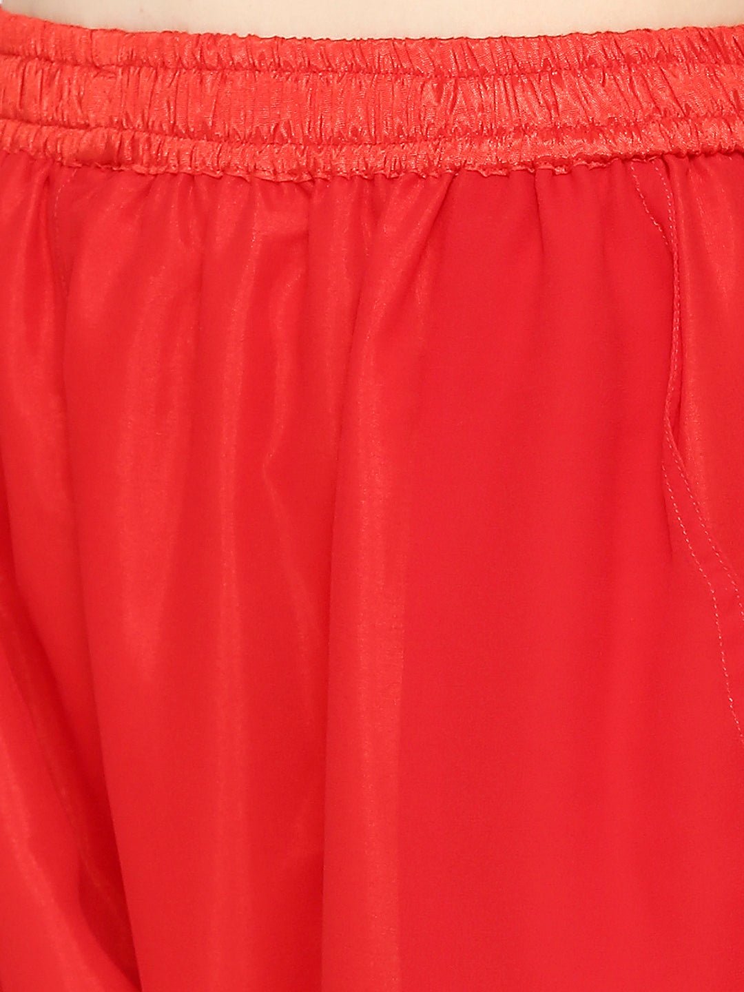 Lucknow Chikankari Hand Embroidered Long Kurta Set and matching slip RED