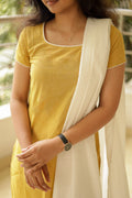 VTV Jessie (Kurti+Dupatta) Yellow & White