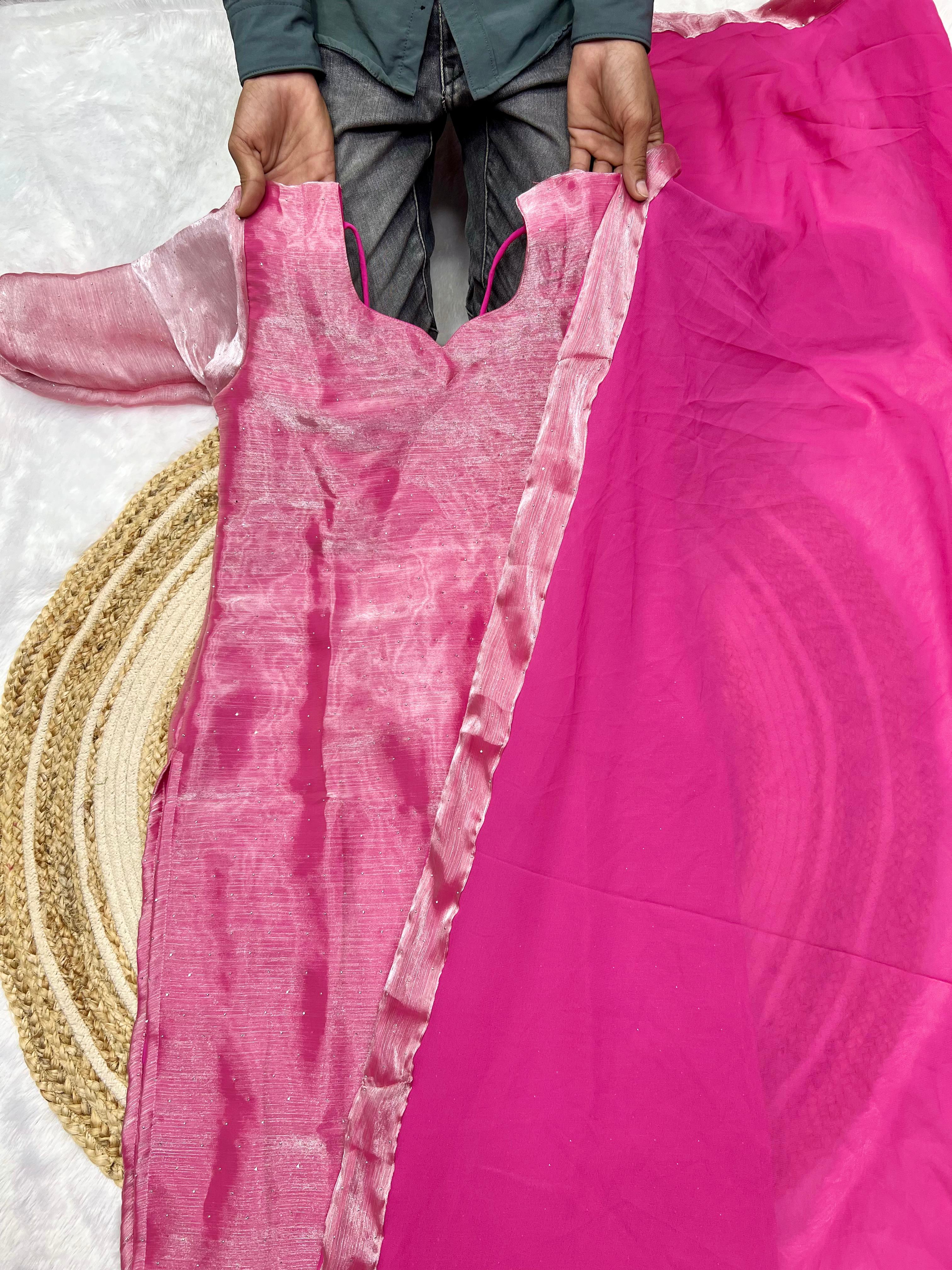 Elegant Burberry Kurti Set