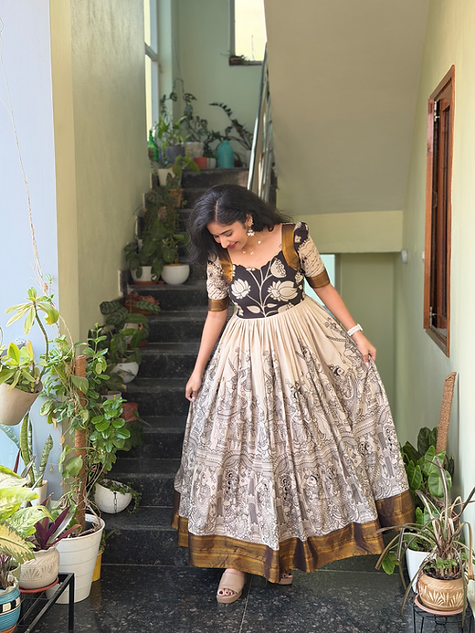 Classic Kalamkari Anarkali Gown
