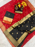 Elegant Soft Cotton  Linen Weaving Saree