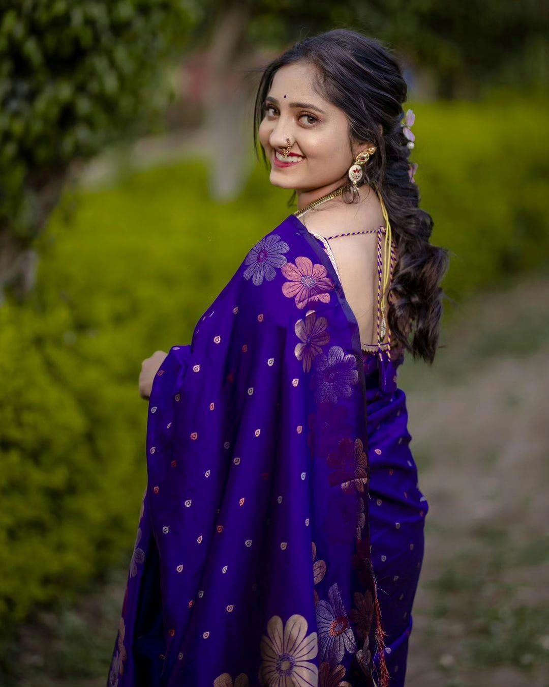 Elegant Lichi Breathable Organic Banarasi Saree