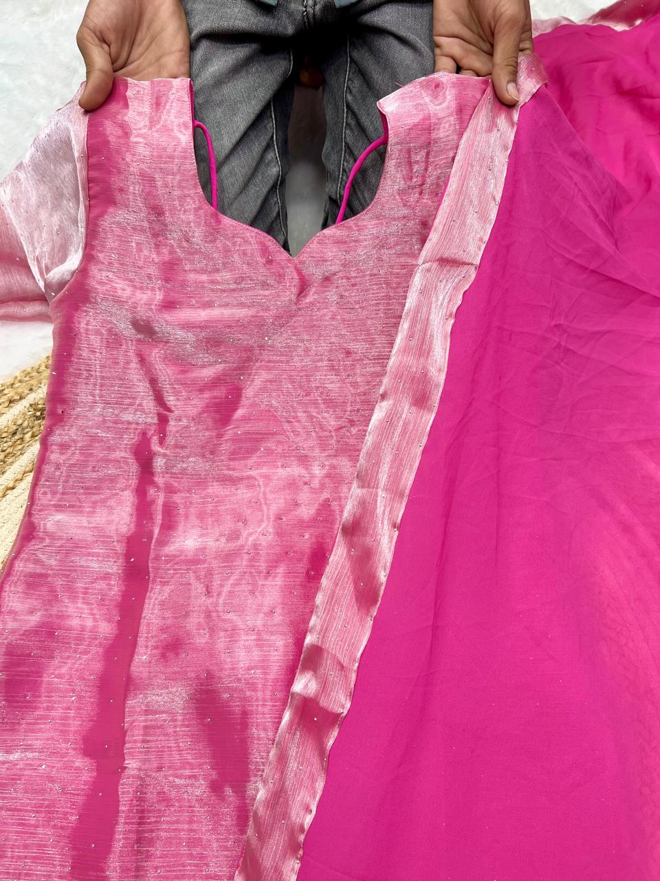 Elegant Burberry Kurti Set