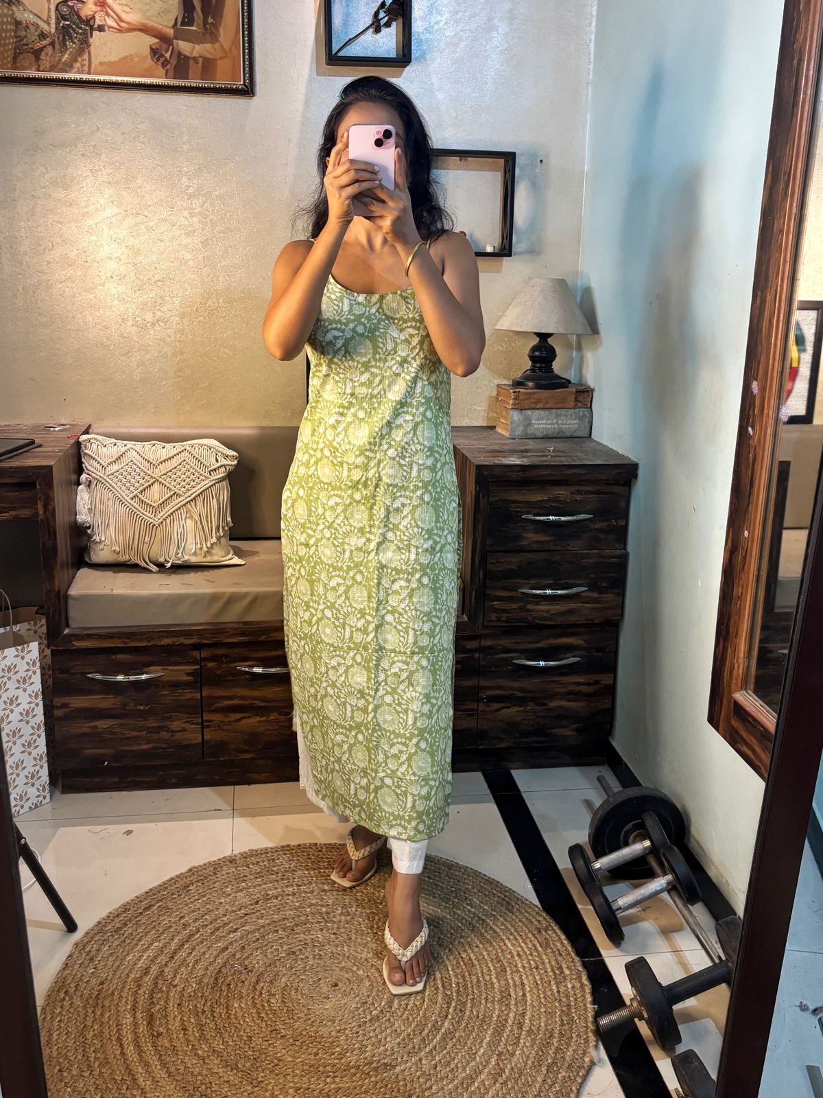 Elegant Katha Cotton Kurti